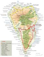The island of La Palma in the Canary Islands. Map of the island of La Palma (Canary Tourism Office author). Click to enlarge the image.