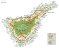 The island of Tenerife in the Canary Islands. Map of the island of Tenerife (Canary Tourism Office author). Click to enlarge the image.
