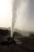 Timanfaya National Park in Lanzarote. Geyser. Click to enlarge the image.