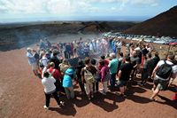 Timanfaya National Park in Lanzarote. The Islote de Hilario. Click to enlarge the image.