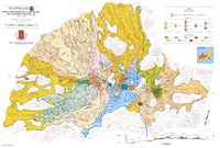 The Timanfaya National Park in Lanzarote. Geological Map of eruptions from 1730 to 1736. Click to enlarge the image.