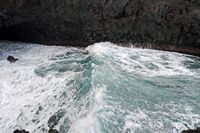 The natural park of los Volcanes in Lanzarote. The Cliffs of Los Hervideros. Click to enlarge the image.