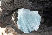 The natural park of los Volcanes in Lanzarote. The Cliffs of Los Hervideros. Click to enlarge the image.