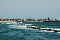 The village of Caleta de Fuste in Fuerteventura. The Tower St. Bonaventure in Caleta de Fuste. Click to enlarge the image.