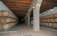 The village of La Geria in Lanzarote. Barrels in the winery Rubicon. Click to enlarge the image.