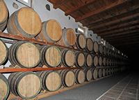 The village of La Geria in Lanzarote. Barrels in the winery Rubicon. Click to enlarge the image.