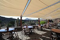 The Cactus Garden cactus collection in Guatiza in Lanzarote. the terrace of the cafeteria. Click to enlarge the image.
