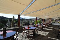 The village of Guatiza in Lanzarote. The terrace of the cafeteria. Click to enlarge the image.
