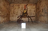The village of Masdache in Lanzarote. Transfer pump in a tank (tanquilla) Museum El Grifo. Click to enlarge the image.