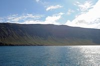 The village of Órzola in Lanzarote. The Risco de Famara seen from the ferry. Click to enlarge the image.