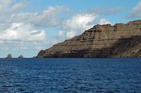 The village of Órzola to Lanzarote. the Cape of Punta Fariones. Click to enlarge the image.
