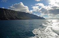 The village of Órzola in Lanzarote. The Risco de Famara seen from the ferry. Click to enlarge the image.
