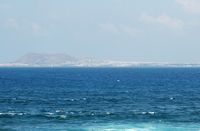 The village of Playa Blanca in Lanzarote. Playa Blanca view from the San Martiño lighthouse on the island of Lobos. Click to enlarge the image.