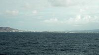 The village of Playa Blanca in Lanzarote. Seen from the strait of La Bocaina. Click to enlarge the image.