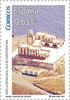 The village of Las Playitas in Fuerteventura. Commemorative Stamp Lighthouse The Entallada (Correos de España). Click to enlarge the image.