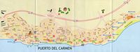The town of Puerto del Carmen in Lanzarote. City map. Click to enlarge the image.
