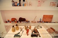 The village of Tahíche in Lanzarote. Objects of César Manrique workshop. Click to enlarge the image.