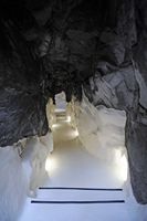 The village of Tahíche in Lanzarote. Tunnel access to the white bull in the basement of the house of César Manrique. Click to enlarge the image.