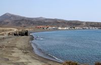 The village of Tarajalejo in Fuerteventura. Location of the village, in the background El Caracol (author Frank Vincentz). Click to enlarge the image.