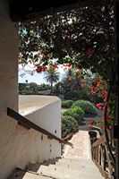 The village of Tiagua in Lanzarote. Bougainvillea above the tavern. Click to enlarge the image.