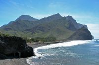 The town of La Aldea in Gran Canaria. Beach. Click to enlarge the image.