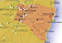 The town of Antigua in Fuerteventura. The town of Antigua. Click to enlarge the image.