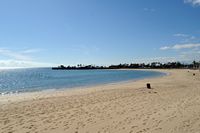 The city of Arrecife in Lanzarote. The beach of Reducto. Click to enlarge the image.