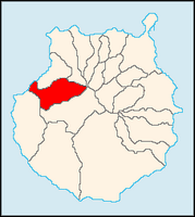 La ville d'Artenara à Grande Canarie. Situation de la commune (auteur Wesisnay). Cliquer pour agrandir l'image.