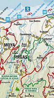 La ville de Firgas à Grande Canarie. Carte de la commune. Cliquer pour agrandir l'image.