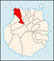 La ville de Gáldar à Grande Canarie. Situation de la commune (auteur Wesisnay). Cliquer pour agrandir l'image.