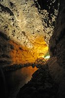 The cave of the Cueva de los Verdes in Haría in Lanzarote. a hose. Click to enlarge the image.