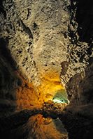 The cave of the Cueva de los Verdes in Haría in Lanzarote. Underground lake. Click to enlarge the image.