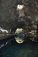 The chasms of Jameos del Agua in Haría in Lanzarote. Volcanic Vault hose. Click to enlarge the image.
