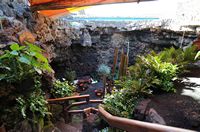 The chasms of Jameos del Agua in Haría in Lanzarote. The Jameo Grande. Click to enlarge the image.