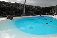 The chasms of Jameos del Agua in Haría in Lanzarote. The artificial basin. Click to enlarge the image.