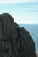 The town of Haría in Lanzarote. The viewpoint of the Rio (Mirador del Río). The balcony of the gazebo. Click to enlarge the image.