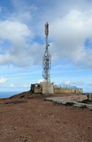 The town of Haría in Lanzarote. The viewpoint of the Rio (Mirador del Río). Telecommunications antenna. Click to enlarge the image.