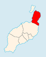 The town of Haría in Lanzarote. Location of the town (author Jerbez). Click to enlarge the image.