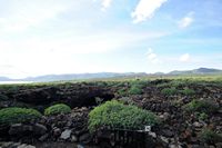 The town of Haría in Lanzarote. The entrance to the Cueva de los Verdes. Click to enlarge the image.