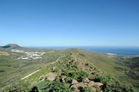 The town of Haría in Lanzarote. Haria The valleys (Malpaso) and Arrieta (Temisa) views from the gazebo of Los Helechos. Click to enlarge the image.