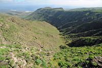 The town of Haría in Lanzarote. Temisa the valley view from the gazebo of Los Helechos. Click to enlarge the image.