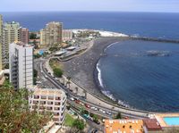 The town of Puerto de la Cruz in Tenerife. Martianez Beach. Click to enlarge the image.