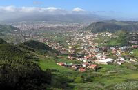 The town of San Cristóbal de la Laguna in Tenerife. Seen from the Anaga. Click to enlarge the image.