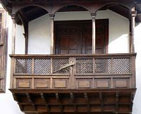 The town of San Cristóbal de la Laguna in Tenerife. Balcony. Click to enlarge the image.
