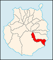 La ville de Santa Lucía de Tirajana à Grande Canarie. Situation de la commune (auteur Wesisnay). Cliquer pour agrandir l'image.