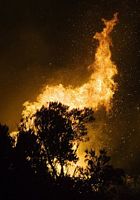 The town of El Tanque in Tenerife. Fire in Tenerife in 2008. Click to enlarge the image.