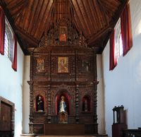 La ville de Teguise à Lanzarote. Retable du maître-autel de la nef de l'Évangile de l'ancienne église Saint-François. Cliquer pour agrandir l'image.