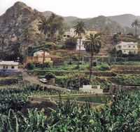 La ville de Vallehermoso à La Gomera. Cliquer pour agrandir l'image.