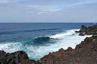 The town of Yaiza in Lanzarote. The Cliffs of Los Hervideros. Click to enlarge the image.