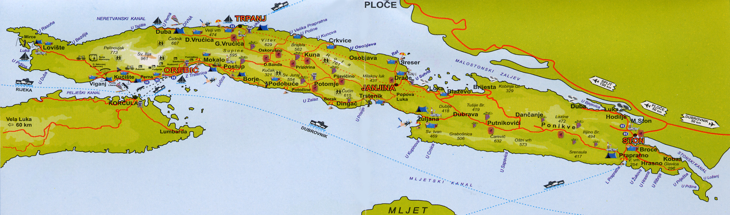 Cliquer sur les zones actives pour atteindre les lieux